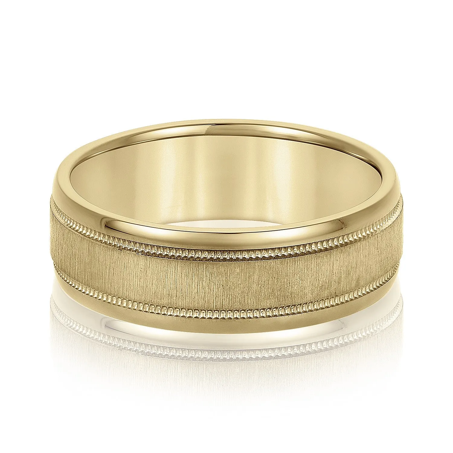 Men's Beveled Milgrain Accents Band