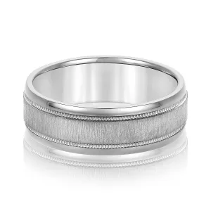 Men's Beveled Milgrain Accents Band