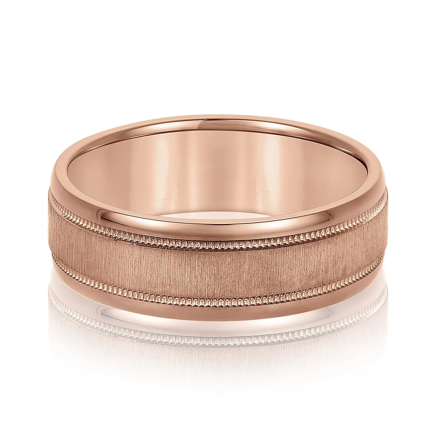 Men's Beveled Milgrain Accents Band