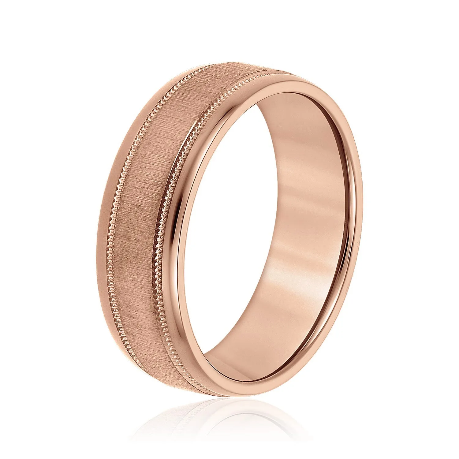 Men's Beveled Milgrain Accents Band