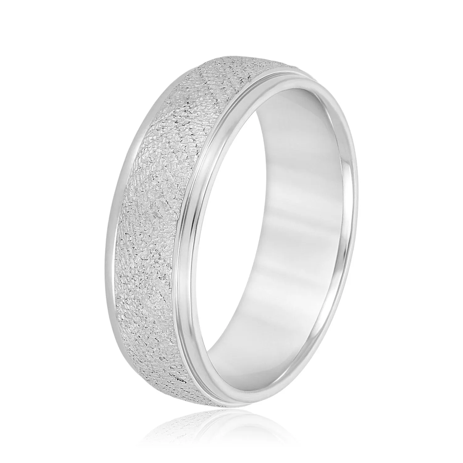 Men's Beveled Ring With Sandblasted Finish
