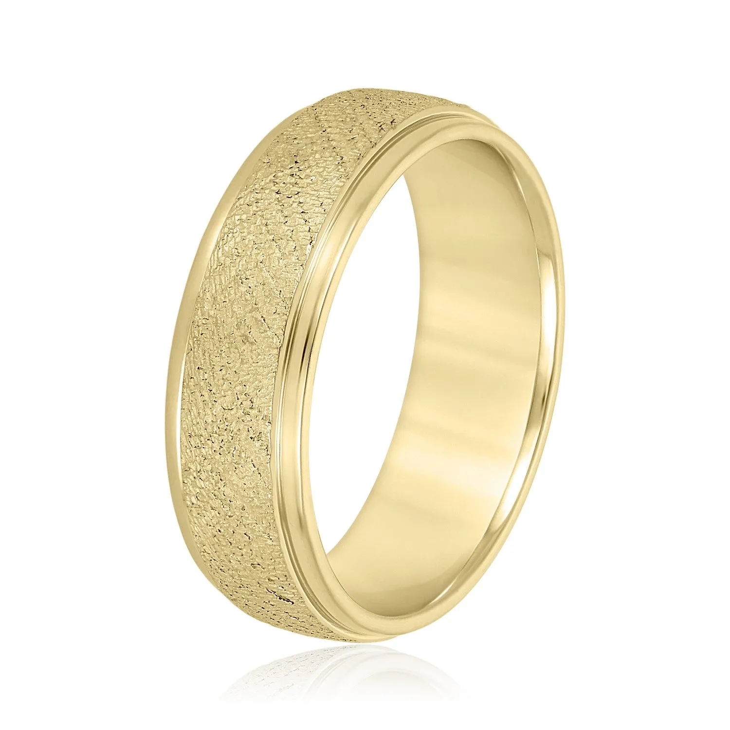 Men's Beveled Ring With Sandblasted Finish