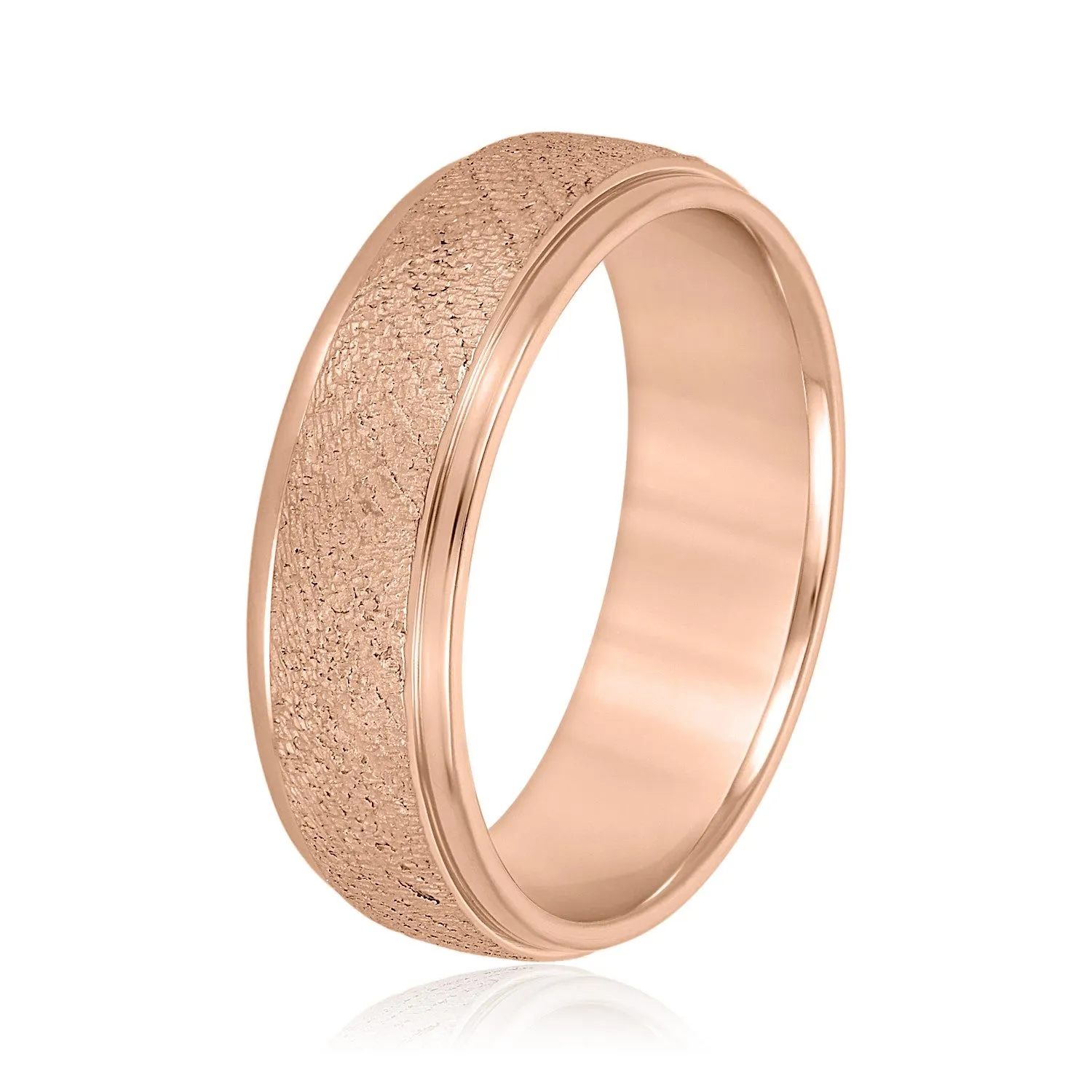 Men's Beveled Ring With Sandblasted Finish