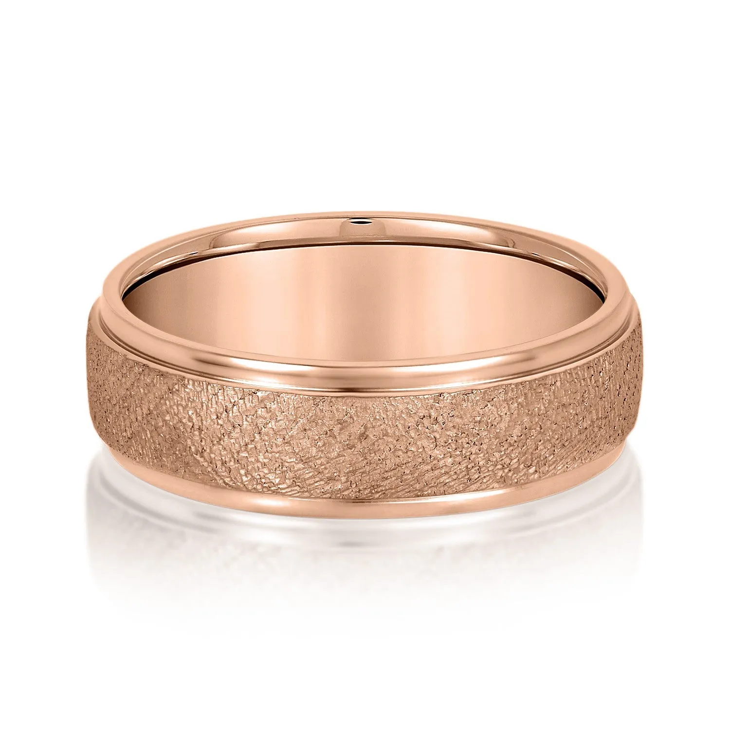Men's Beveled Ring With Sandblasted Finish