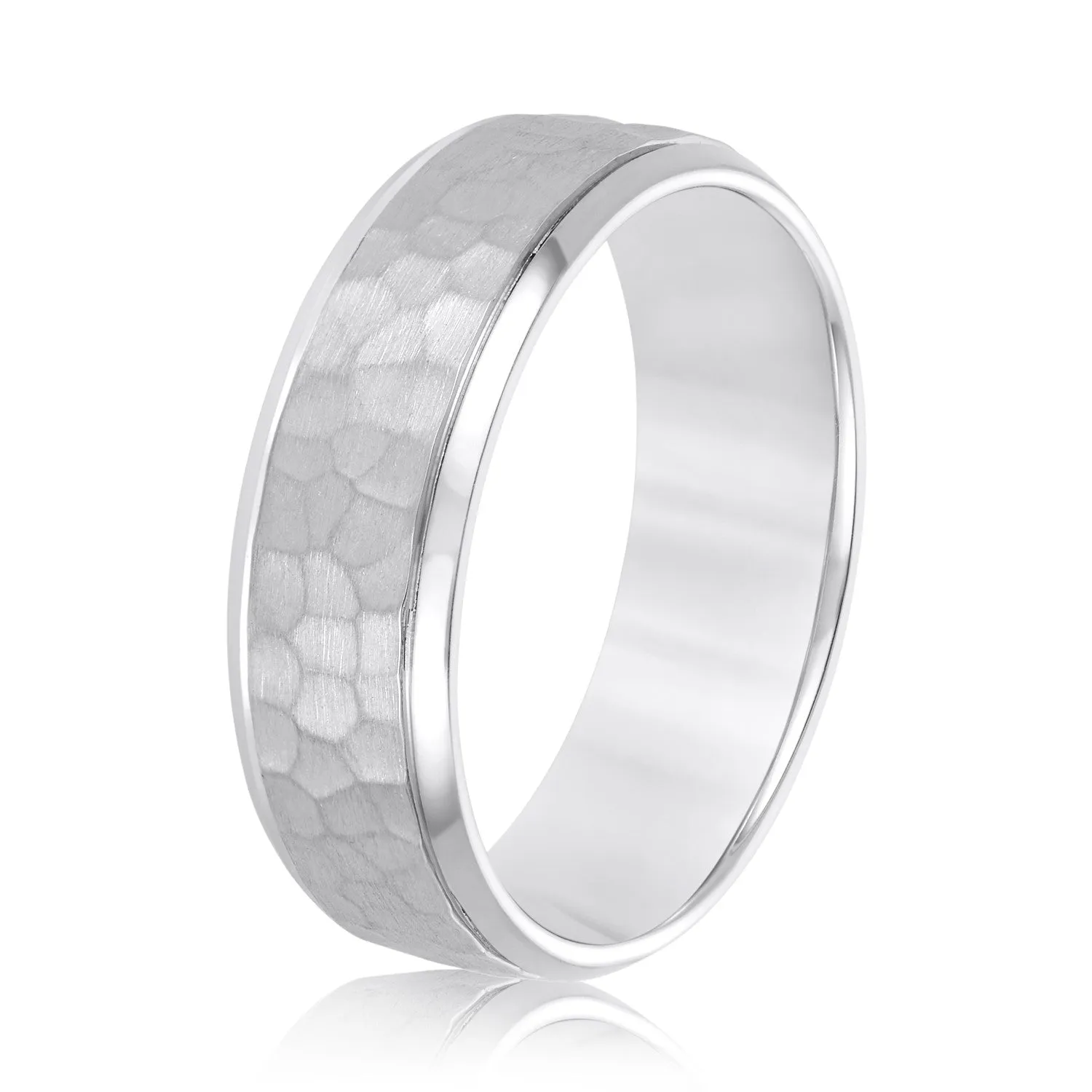 Men’s Bevered Comfort Fit Hammered Band