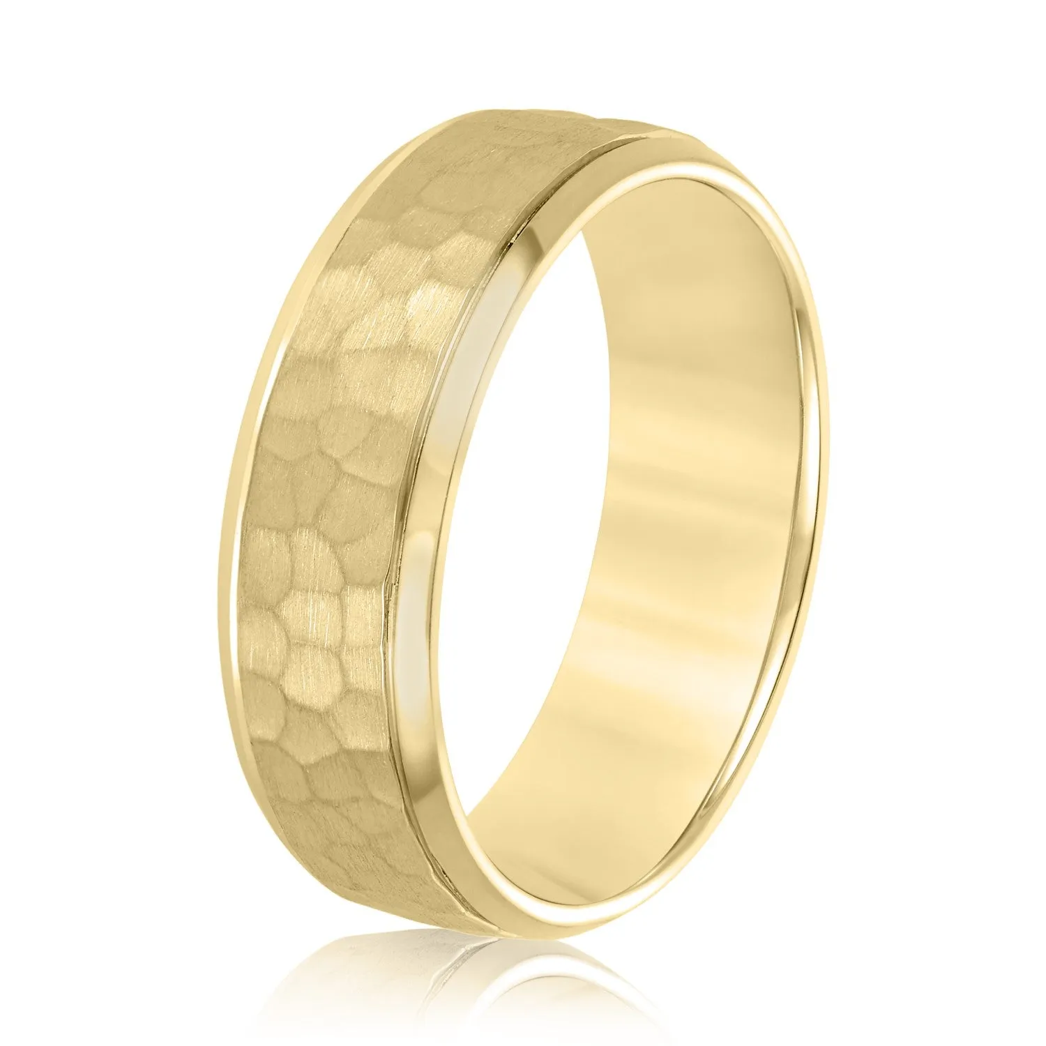 Men’s Bevered Comfort Fit Hammered Band