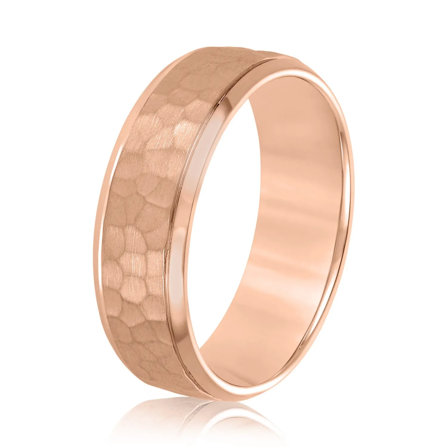 Men’s Bevered Comfort Fit Hammered Band