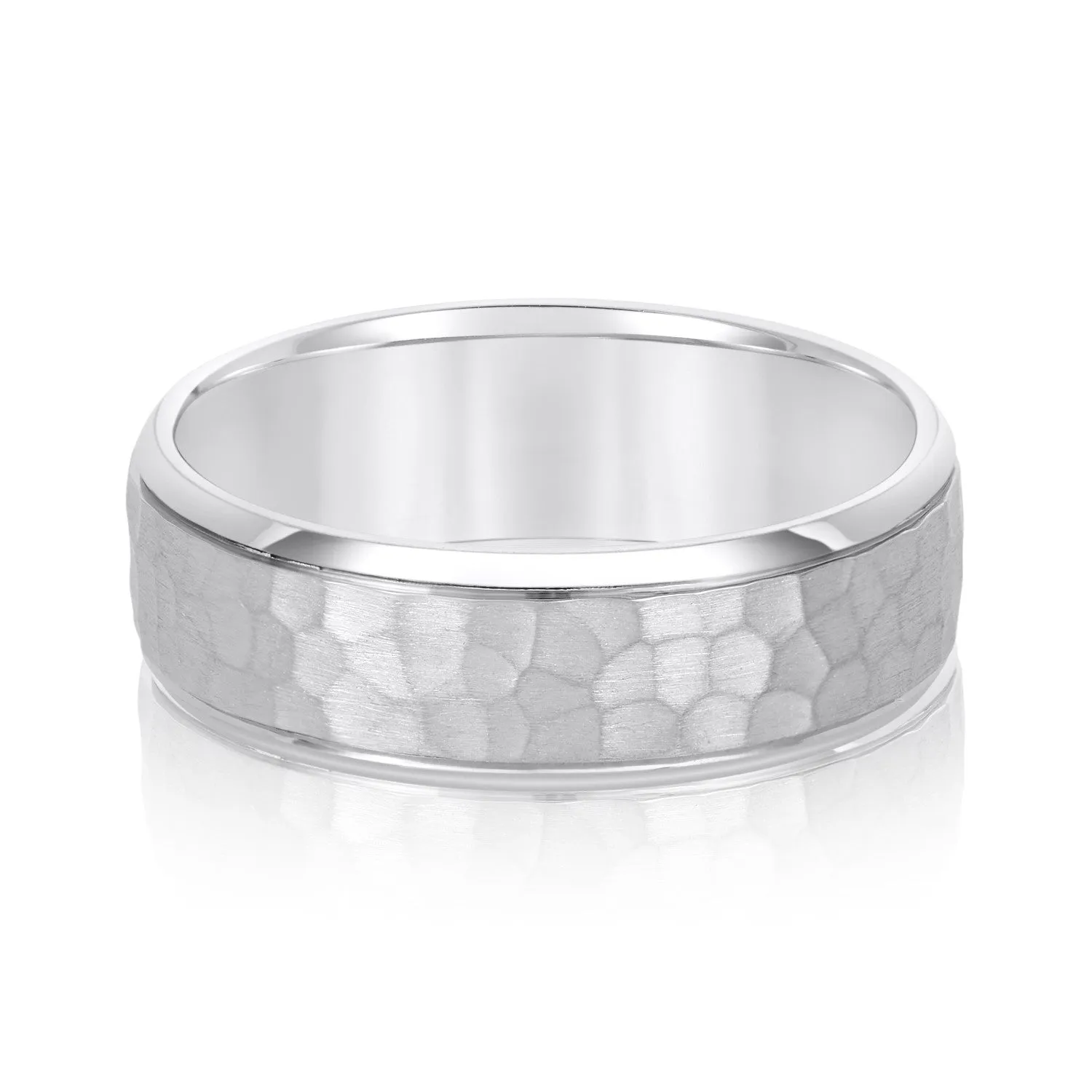 Men’s Bevered Comfort Fit Hammered Band