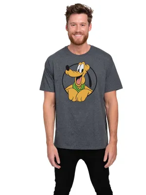Men's Big & Tall Disney Pluto Short Sleeve T-Shirt Dog Gray