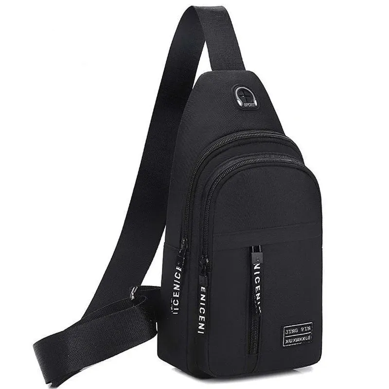 Men's Chest Bags Casual Waist Bags Small Short Trip Travel Carry Bags Men's Waterproof Shoulder Crossbody Bags Nylon Handbags