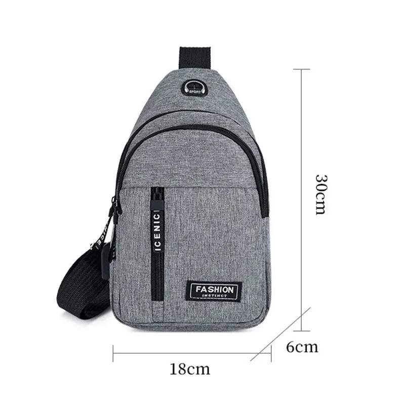 Men's Chest Bags Casual Waist Bags Small Short Trip Travel Carry Bags Men's Waterproof Shoulder Crossbody Bags Nylon Handbags