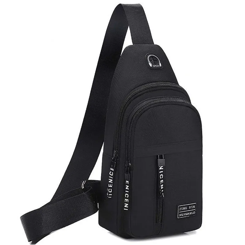 Men's Chest Bags Casual Waist Bags Small Short Trip Travel Carry Bags Men's Waterproof Shoulder Crossbody Bags Nylon Handbags