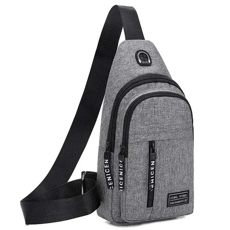Men's Chest Bags Casual Waist Bags Small Short Trip Travel Carry Bags Men's Waterproof Shoulder Crossbody Bags Nylon Handbags