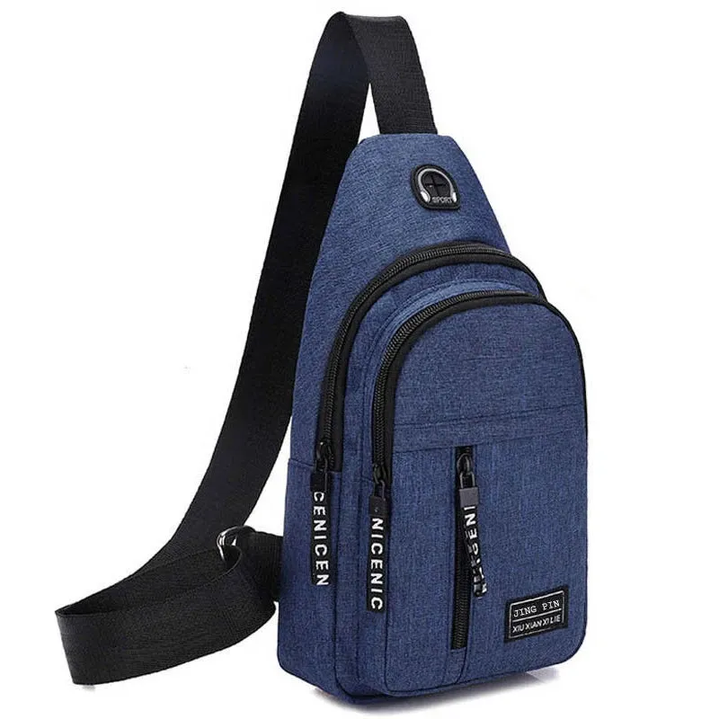 Men's Chest Bags Casual Waist Bags Small Short Trip Travel Carry Bags Men's Waterproof Shoulder Crossbody Bags Nylon Handbags