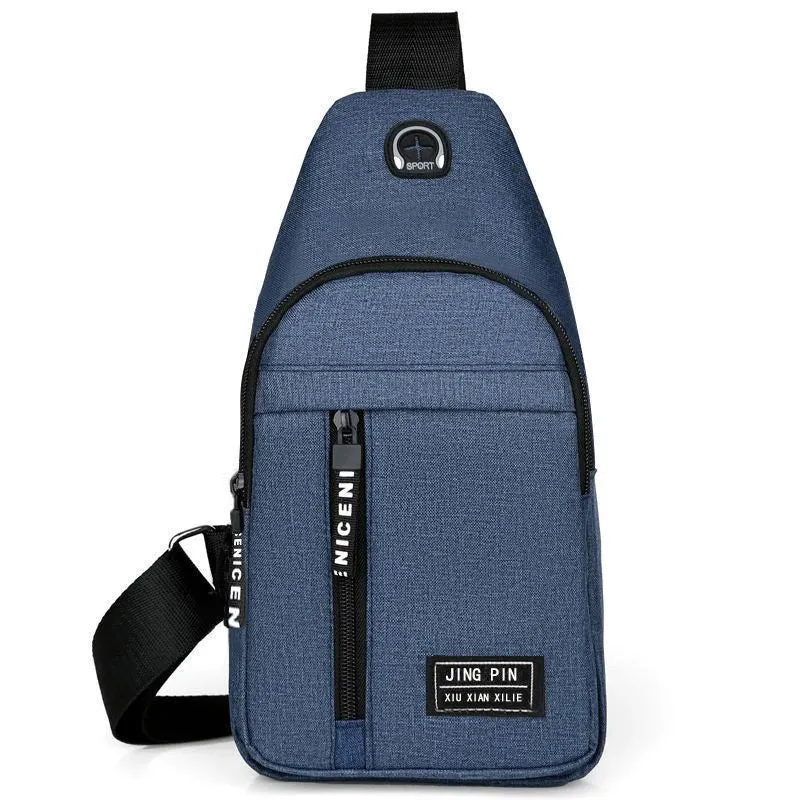 Men's Chest Bags Casual Waist Bags Small Short Trip Travel Carry Bags Men's Waterproof Shoulder Crossbody Bags Nylon Handbags
