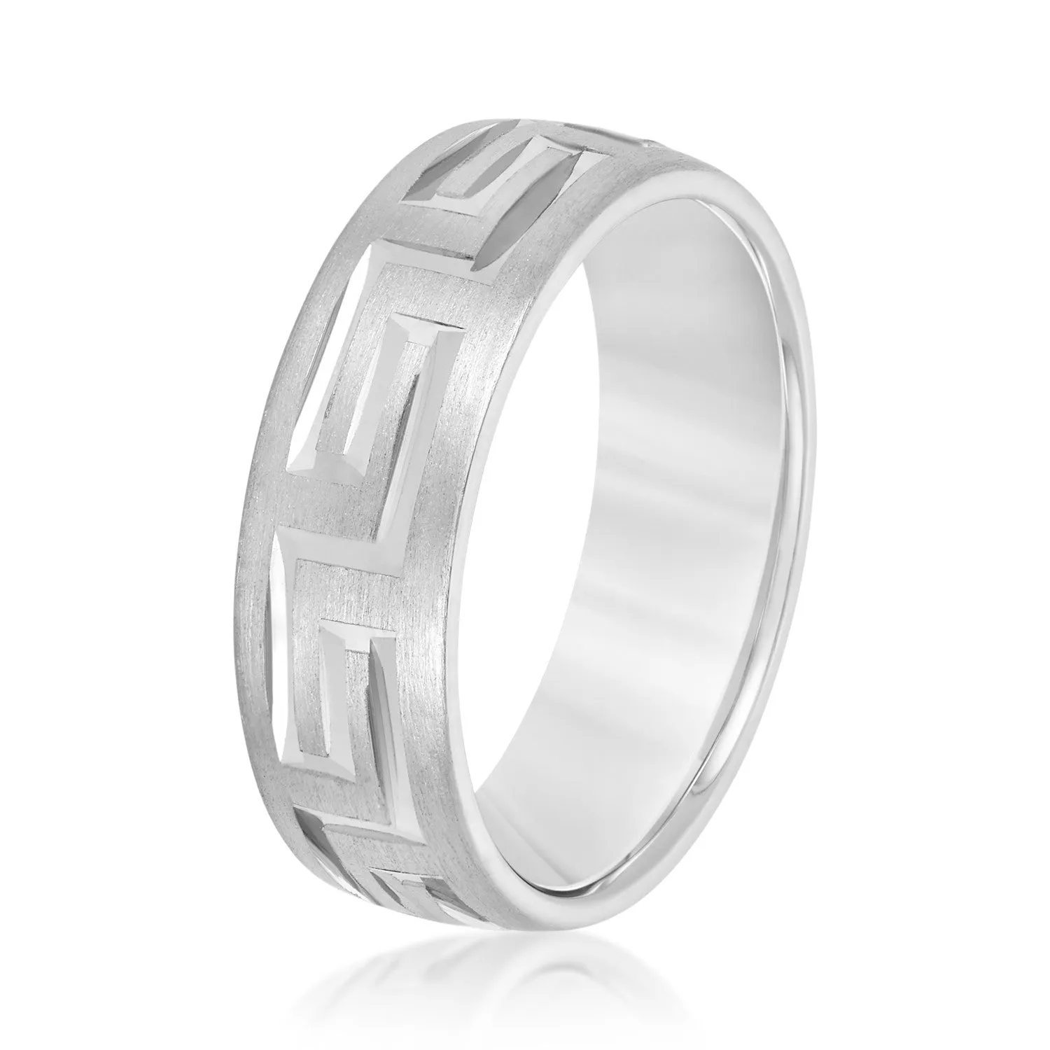 Men's Classic Greek Key Matte Band