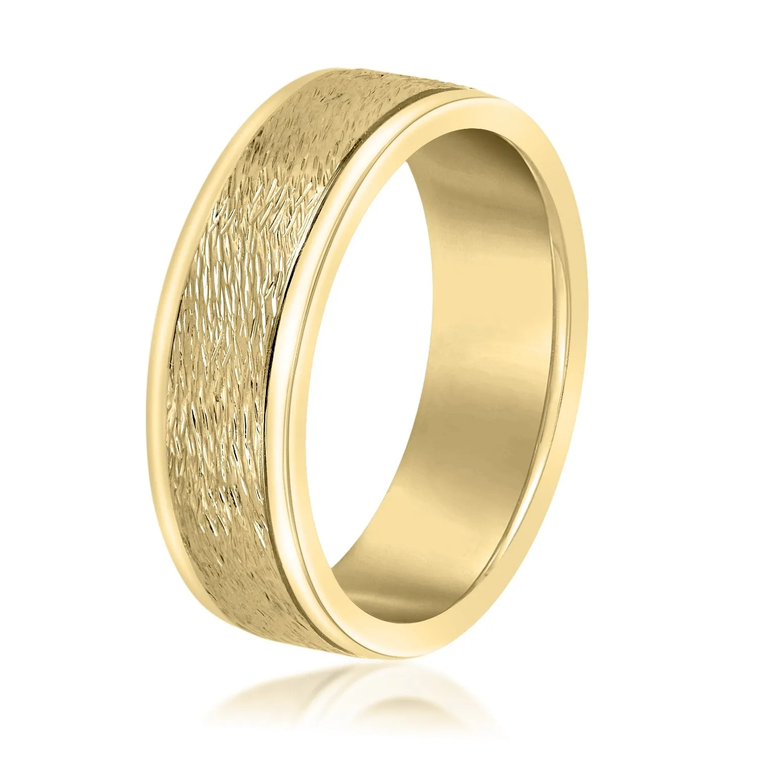 Men's Coarse Matte Brushed Finish Modern Wedding Band
