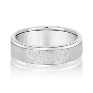 Men's Coarse Matte Brushed Finish Modern Wedding Band
