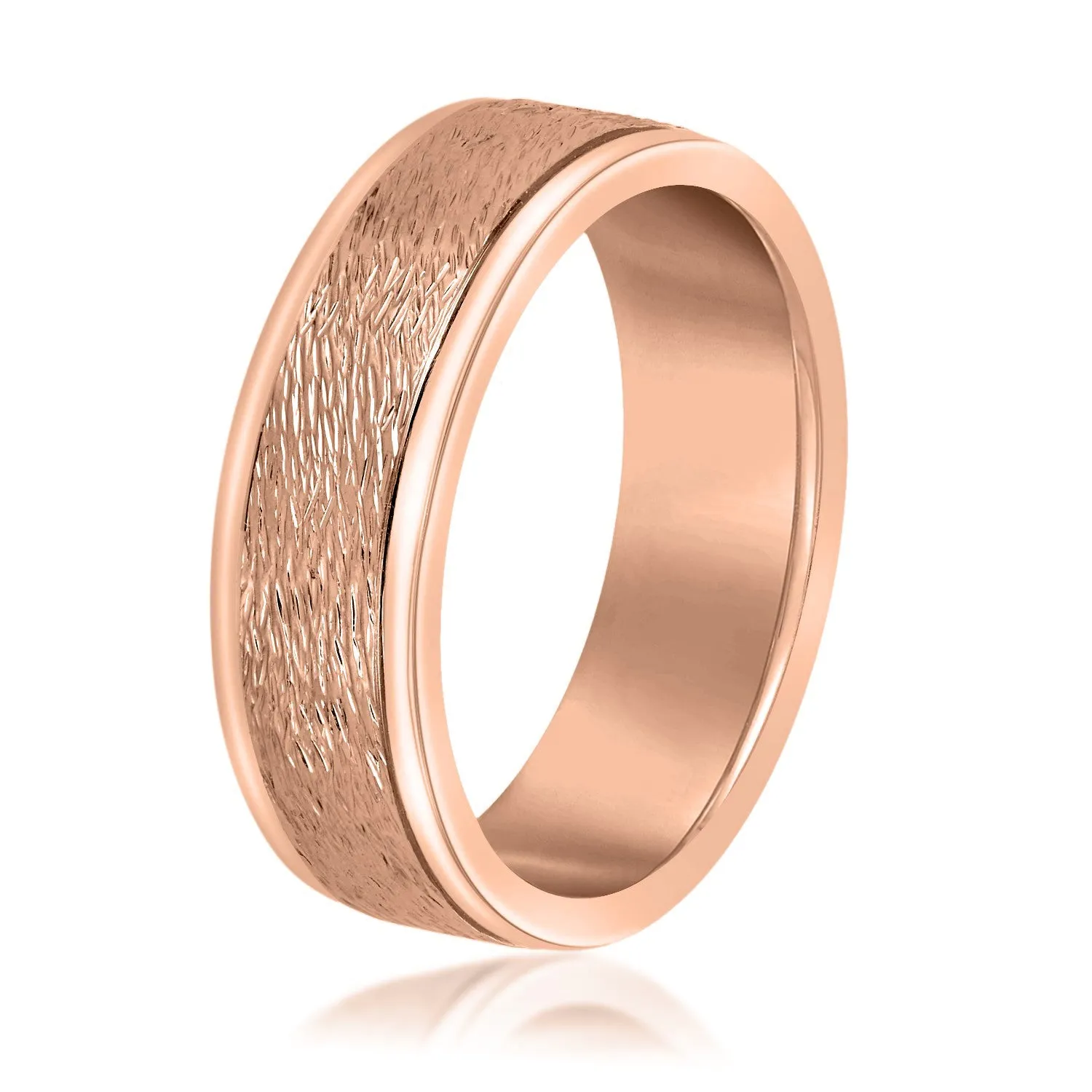 Men's Coarse Matte Brushed Finish Modern Wedding Band