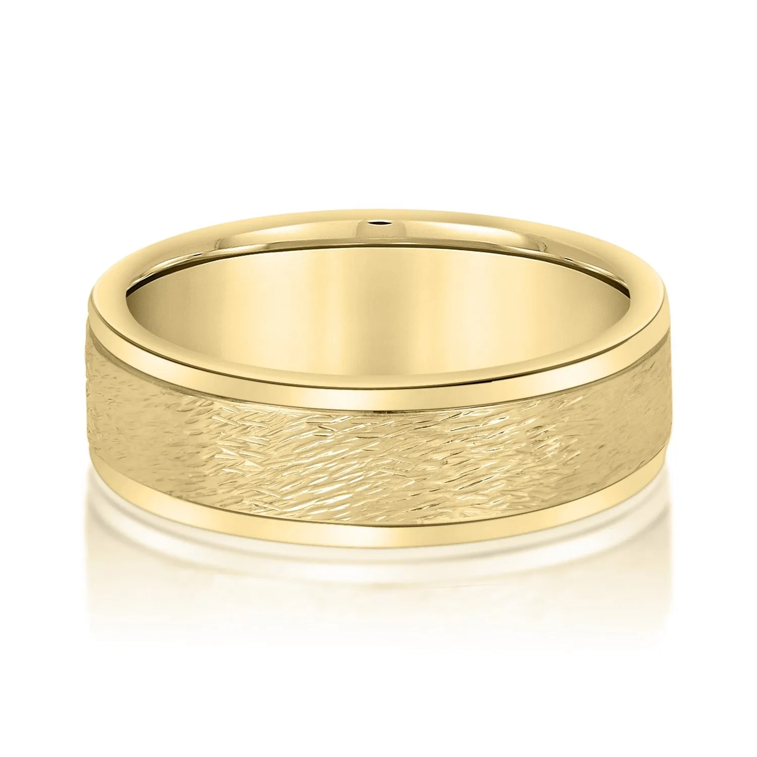 Men's Coarse Matte Brushed Finish Modern Wedding Band