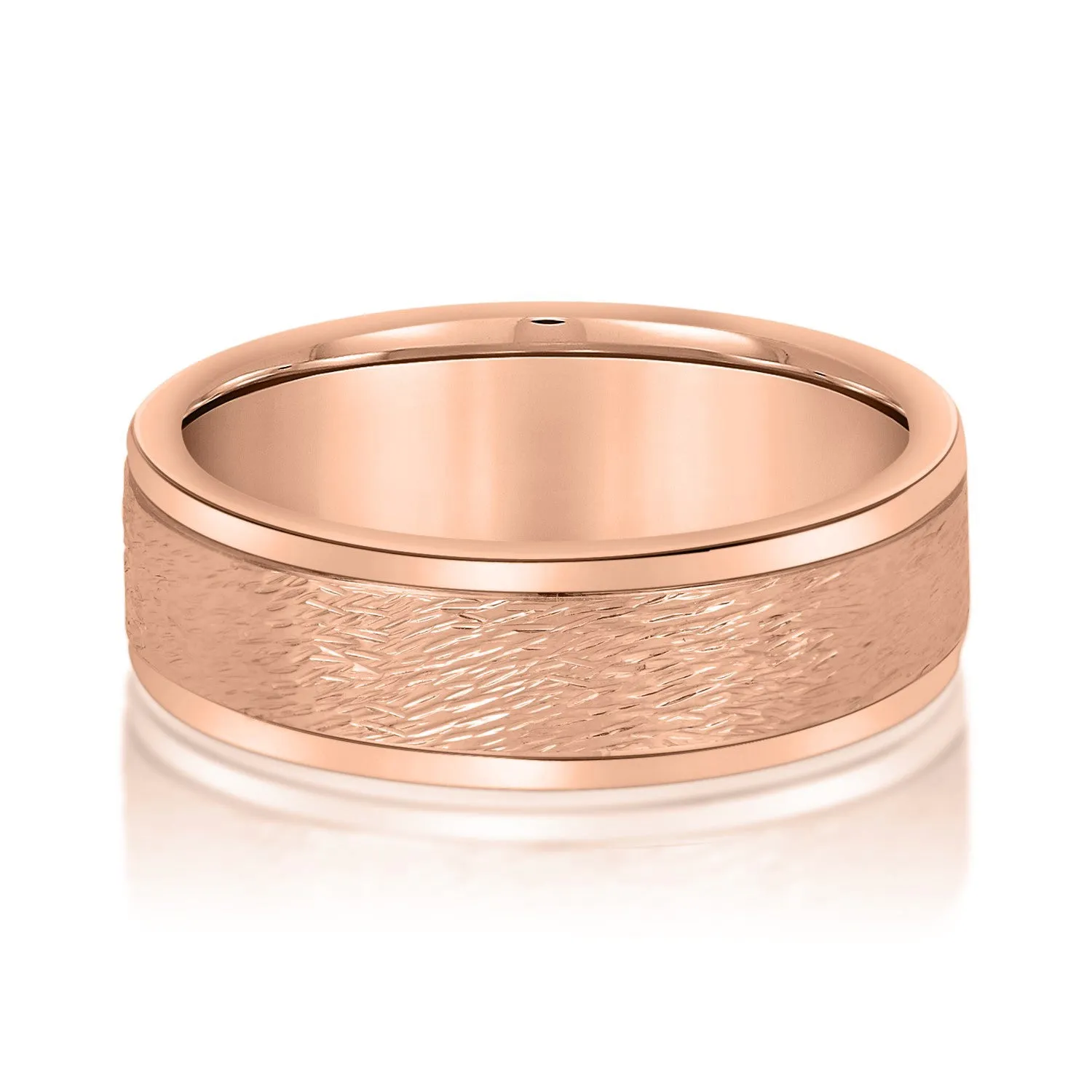 Men's Coarse Matte Brushed Finish Modern Wedding Band