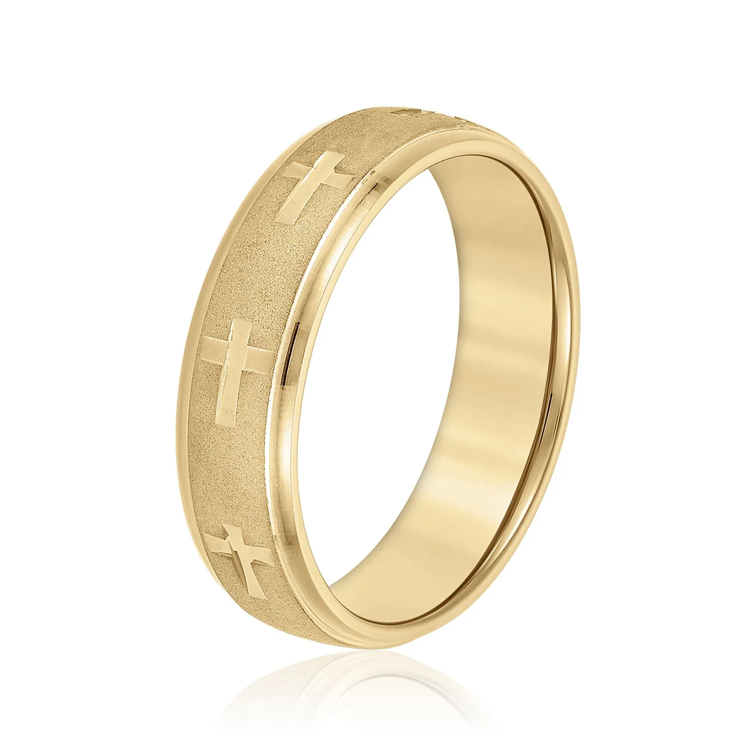 Men's Cross Pattern Wedding Band