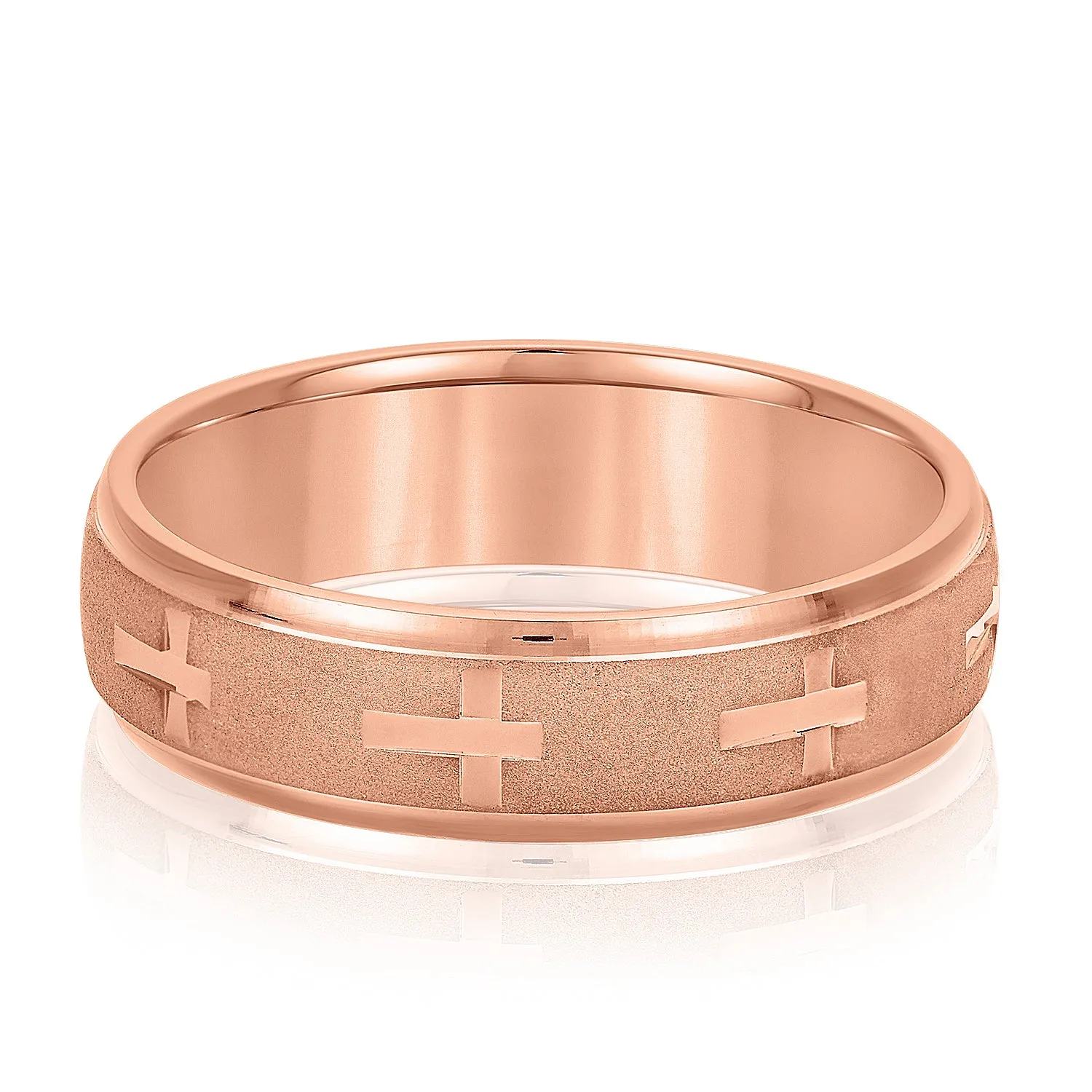 Men's Cross Pattern Wedding Band