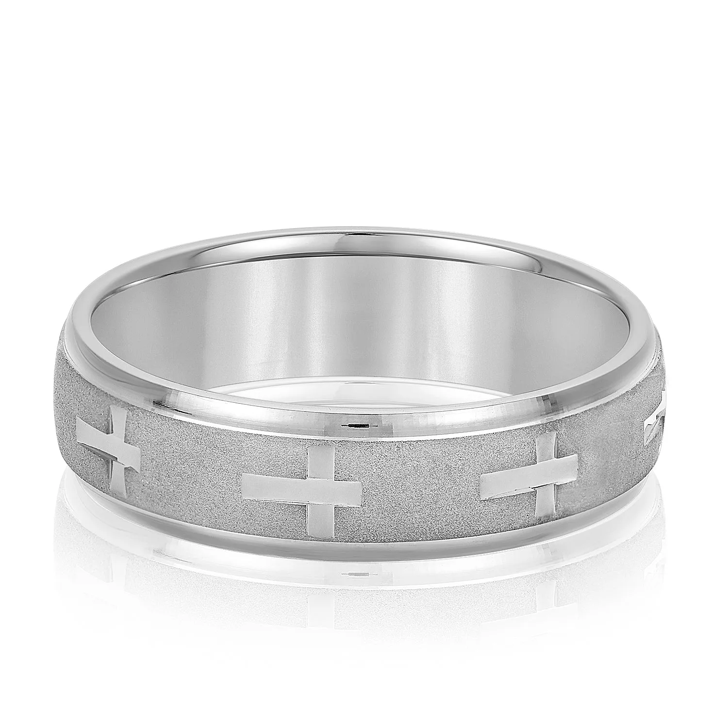 Men's Cross Pattern Wedding Band