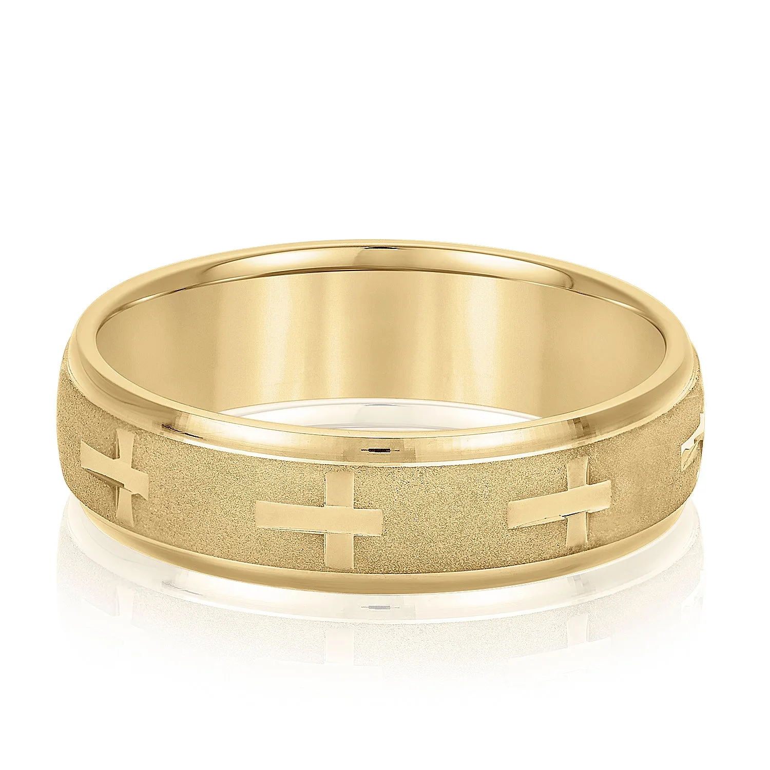 Men's Cross Pattern Wedding Band