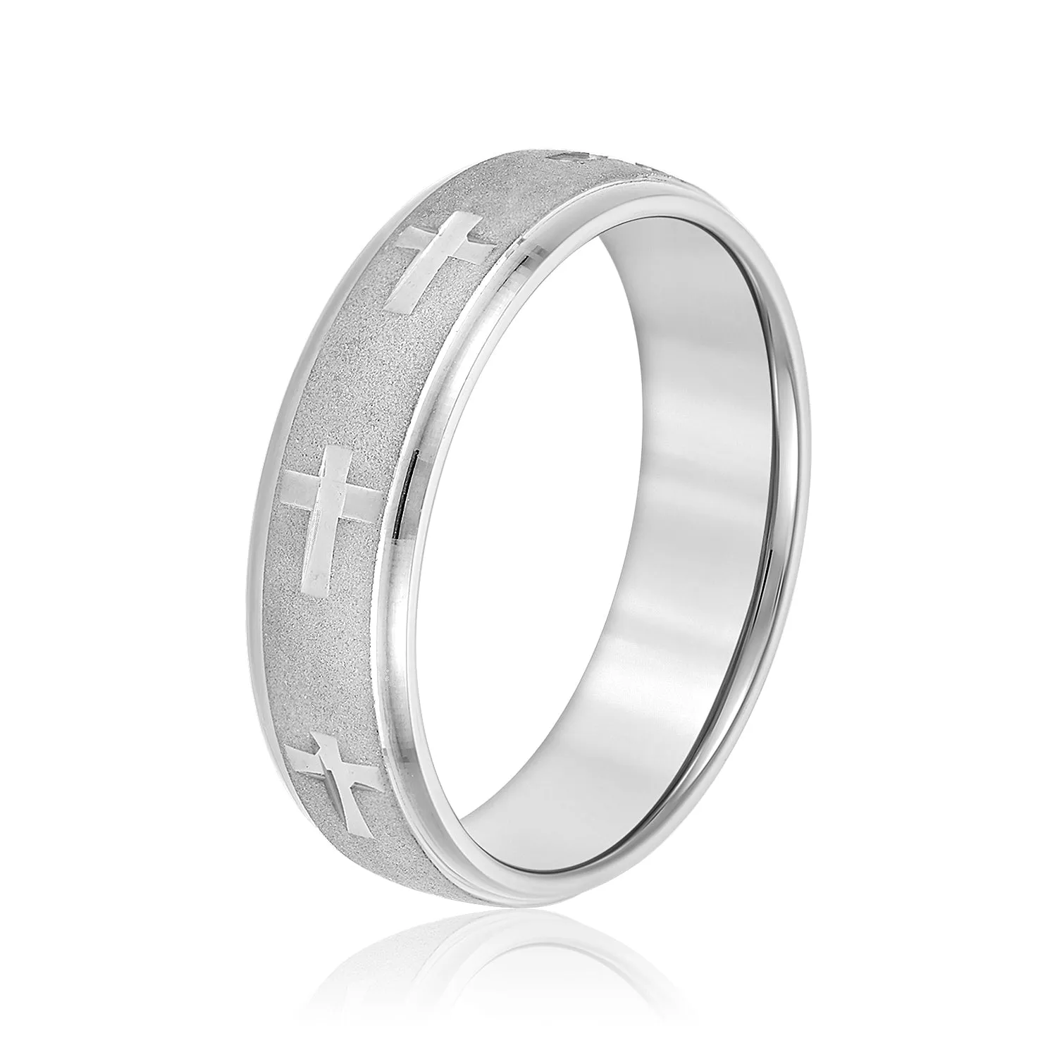 Men's Cross Pattern Wedding Band