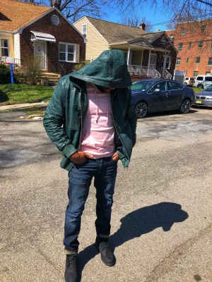 Men's Custom Made Green Python Jacket with Hood
