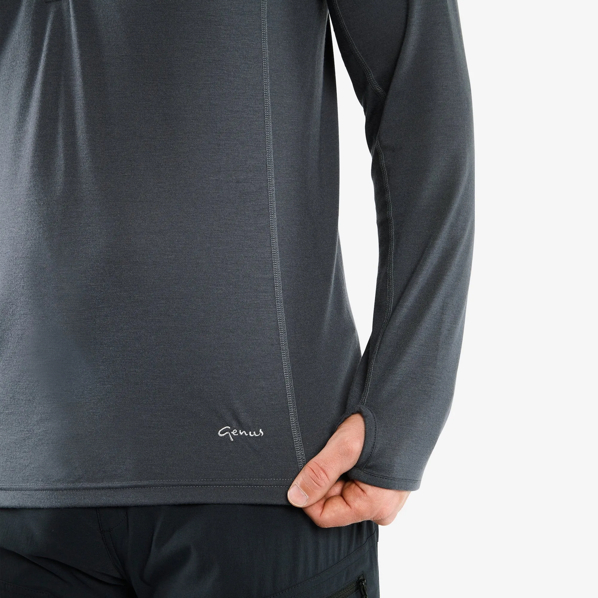 Men's Eden Gardening Zip-Neck Top - Charcoal