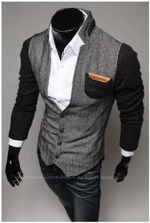Men's Fashion Cardigan With High Collar