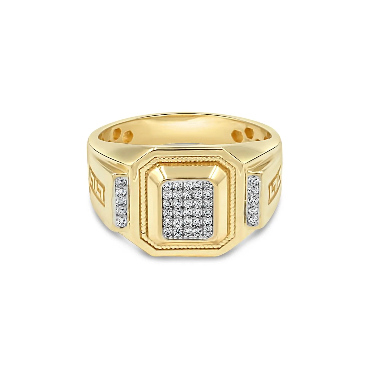 Men's Fashion Ring with CZ in 10kt Gold