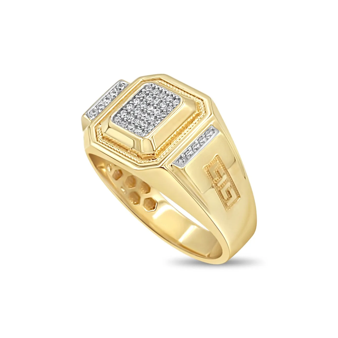 Men's Fashion Ring with CZ in 10kt Gold