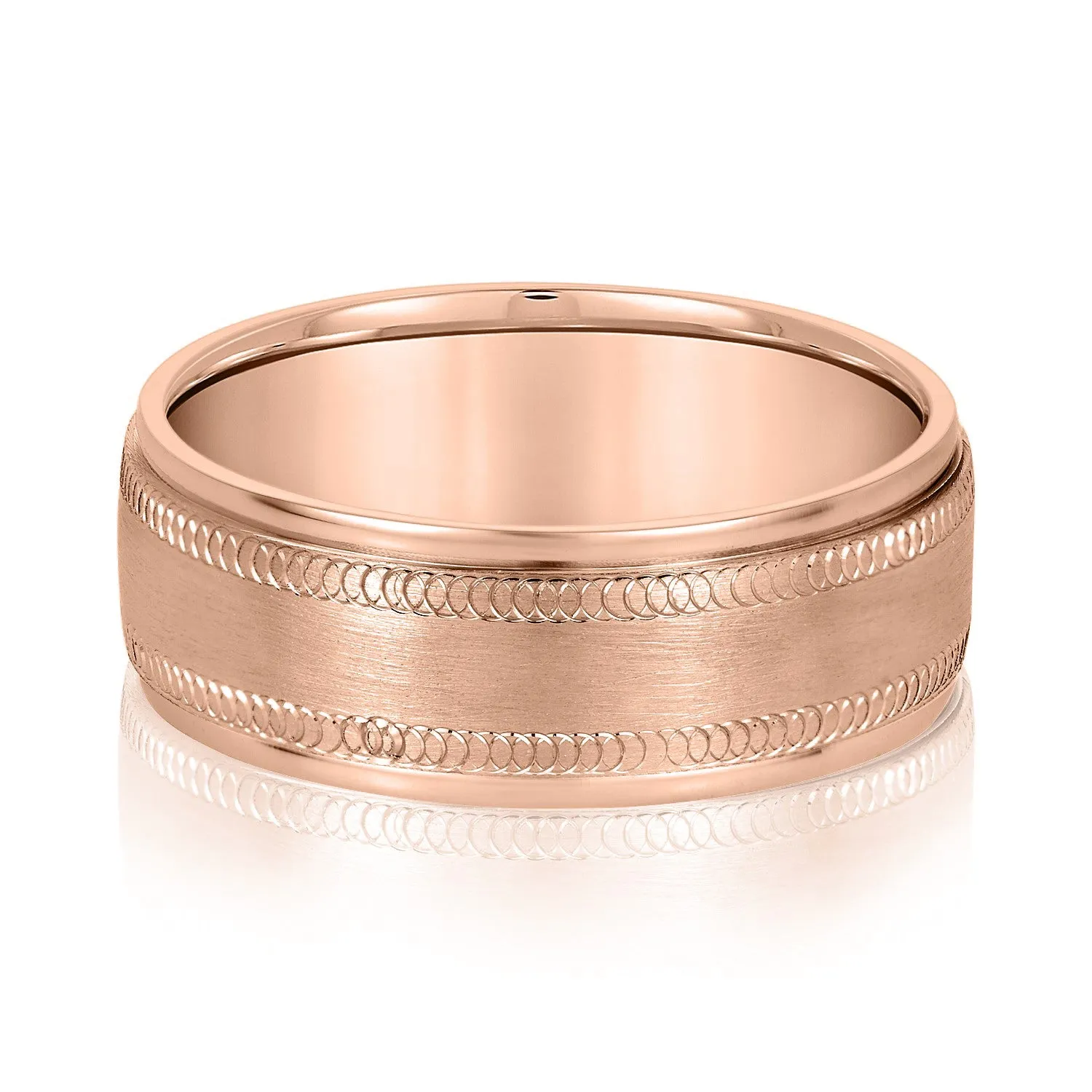 Men's Fine Etched Classic Wedding Band