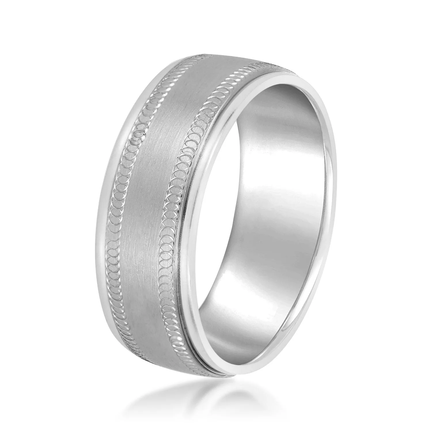 Men's Fine Etched Classic Wedding Band