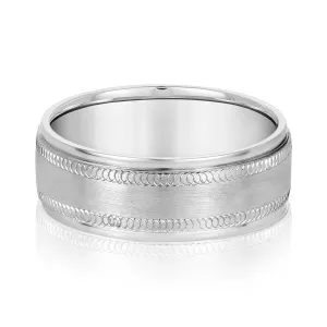 Men's Fine Etched Classic Wedding Band