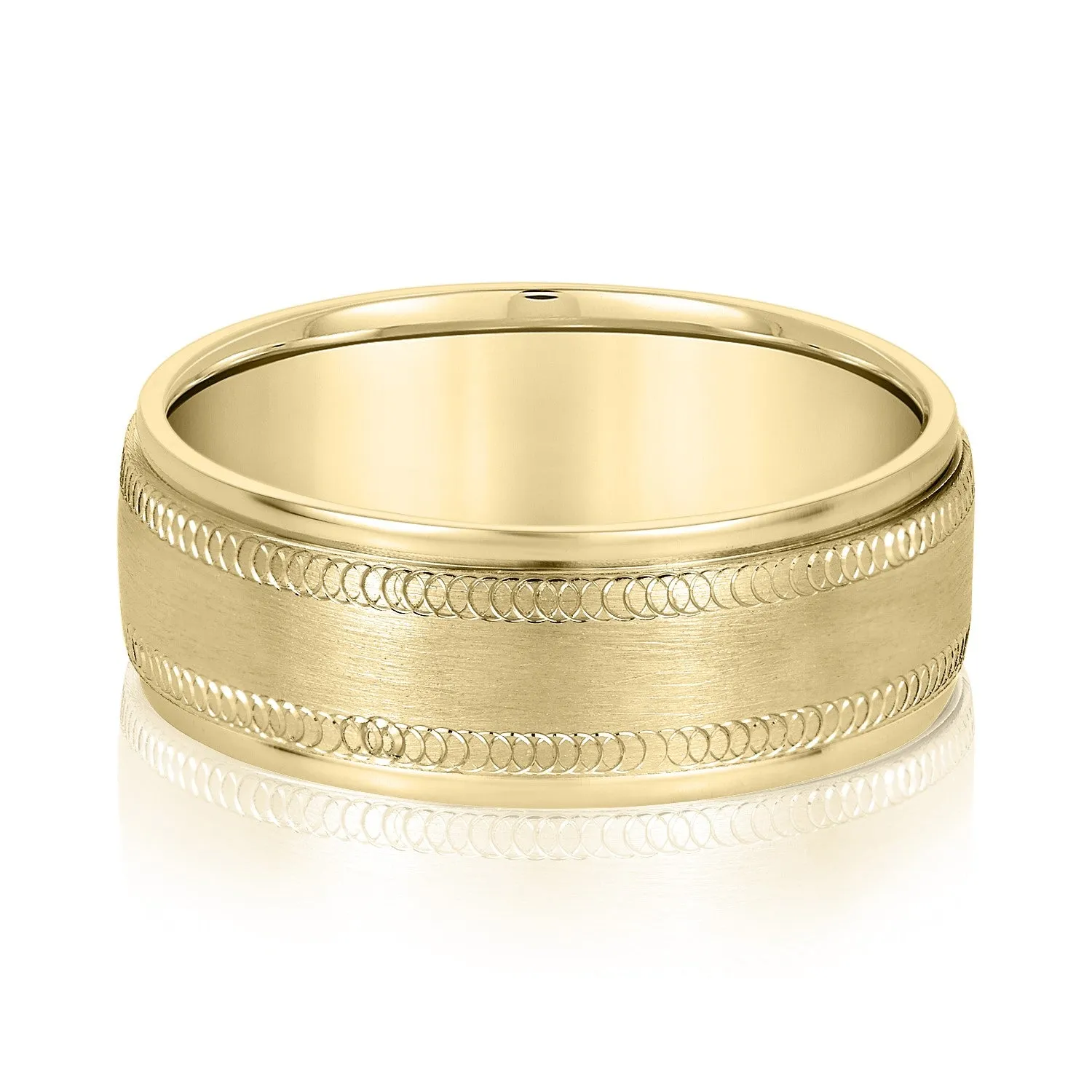 Men's Fine Etched Classic Wedding Band