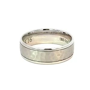 Men's Hammered Satin Finish Ring