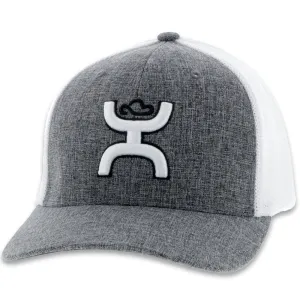 Men's Hooey "Cayman" Hooey Grey / White 6-Panel Flexfit with White and Black Logo Cap