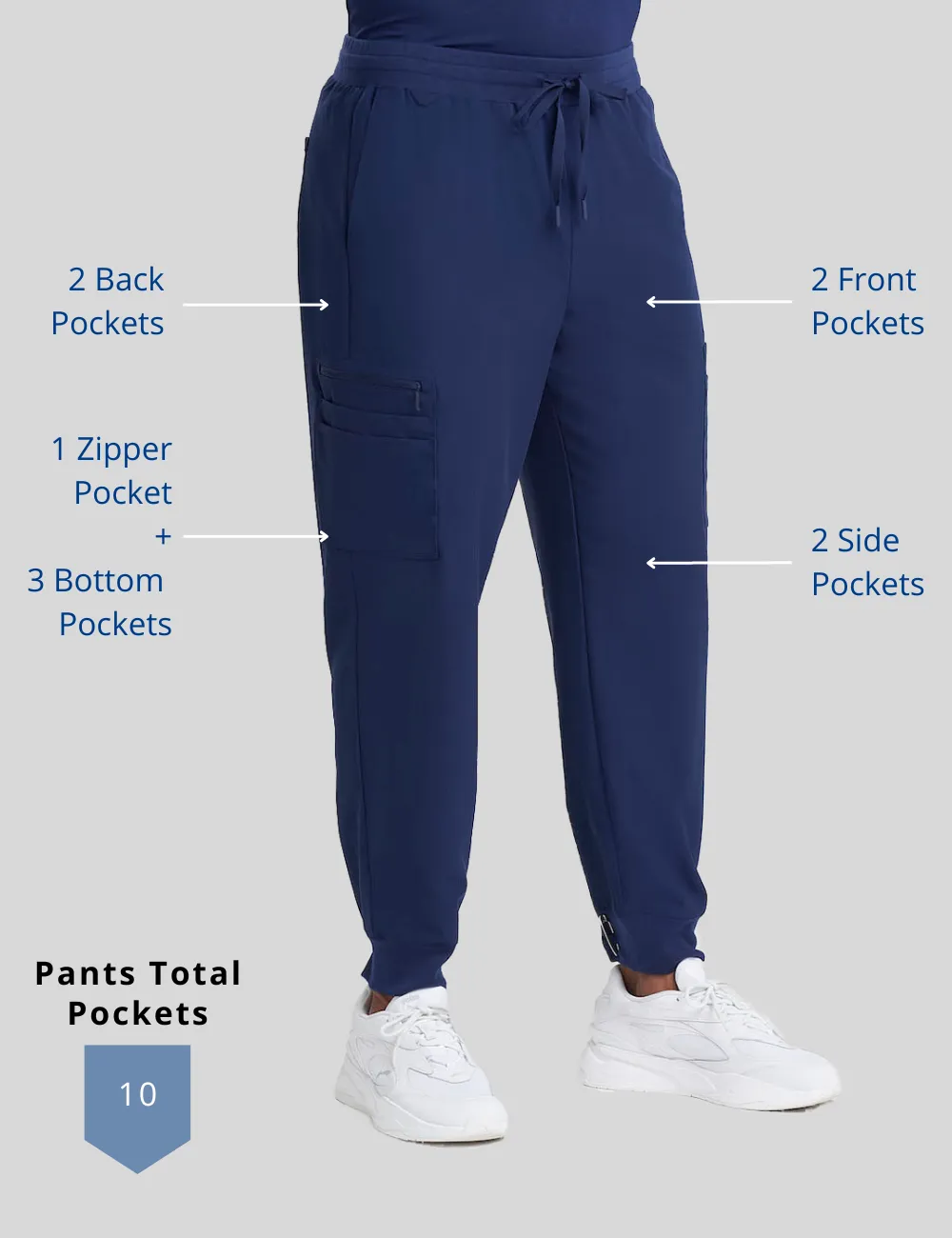 Mens Jogger Scrub Pants - Stone Gray
