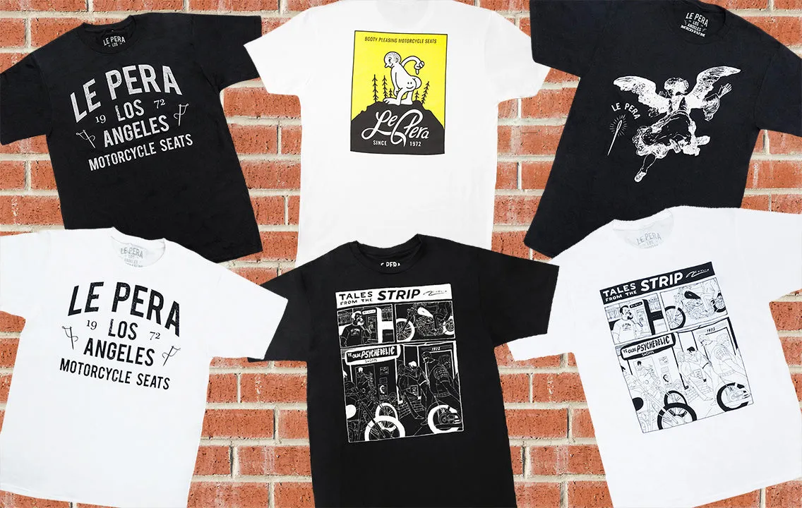 Men's Le Pera White Text T-Shirt
