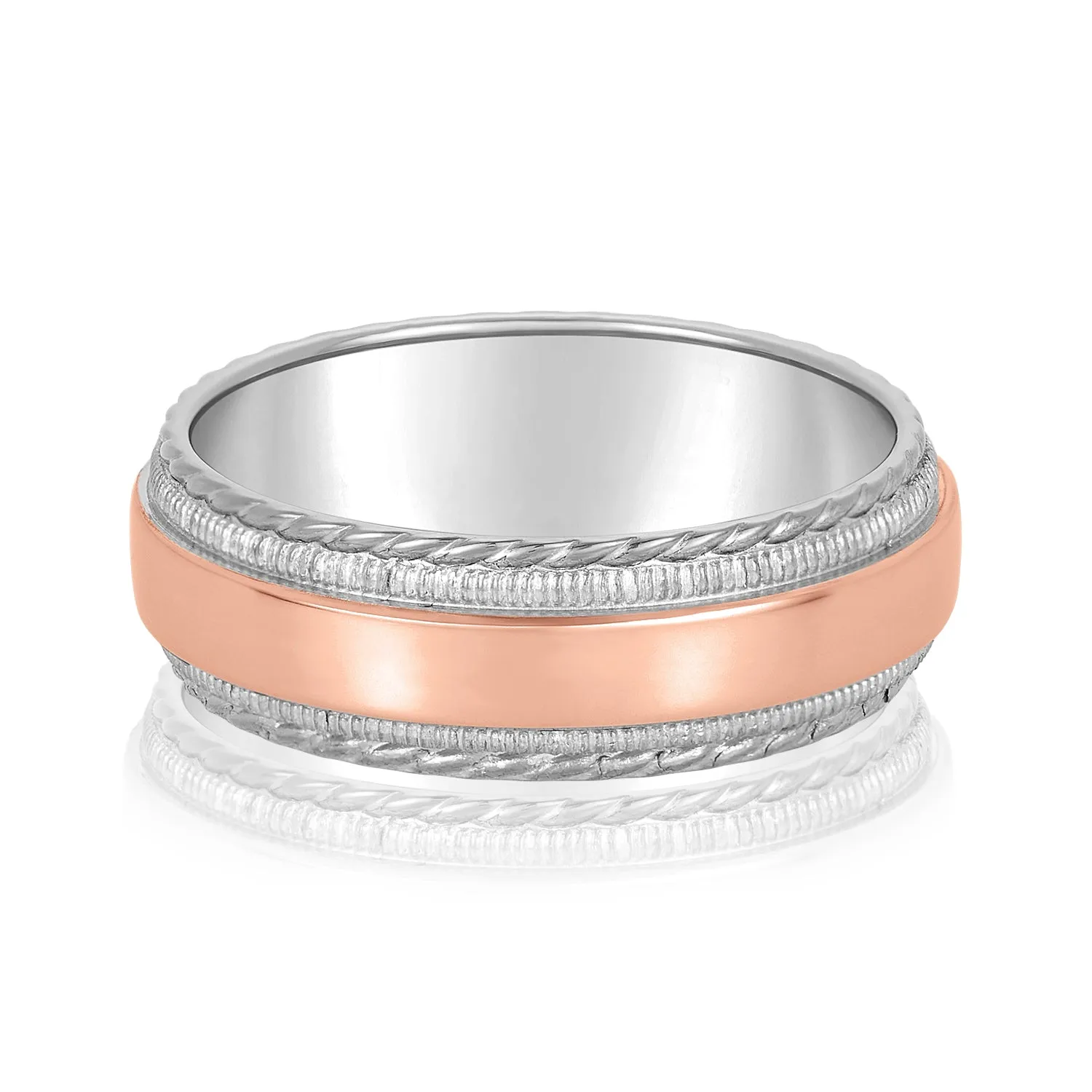 Men's Milgrain Lines and Rope Edges Band