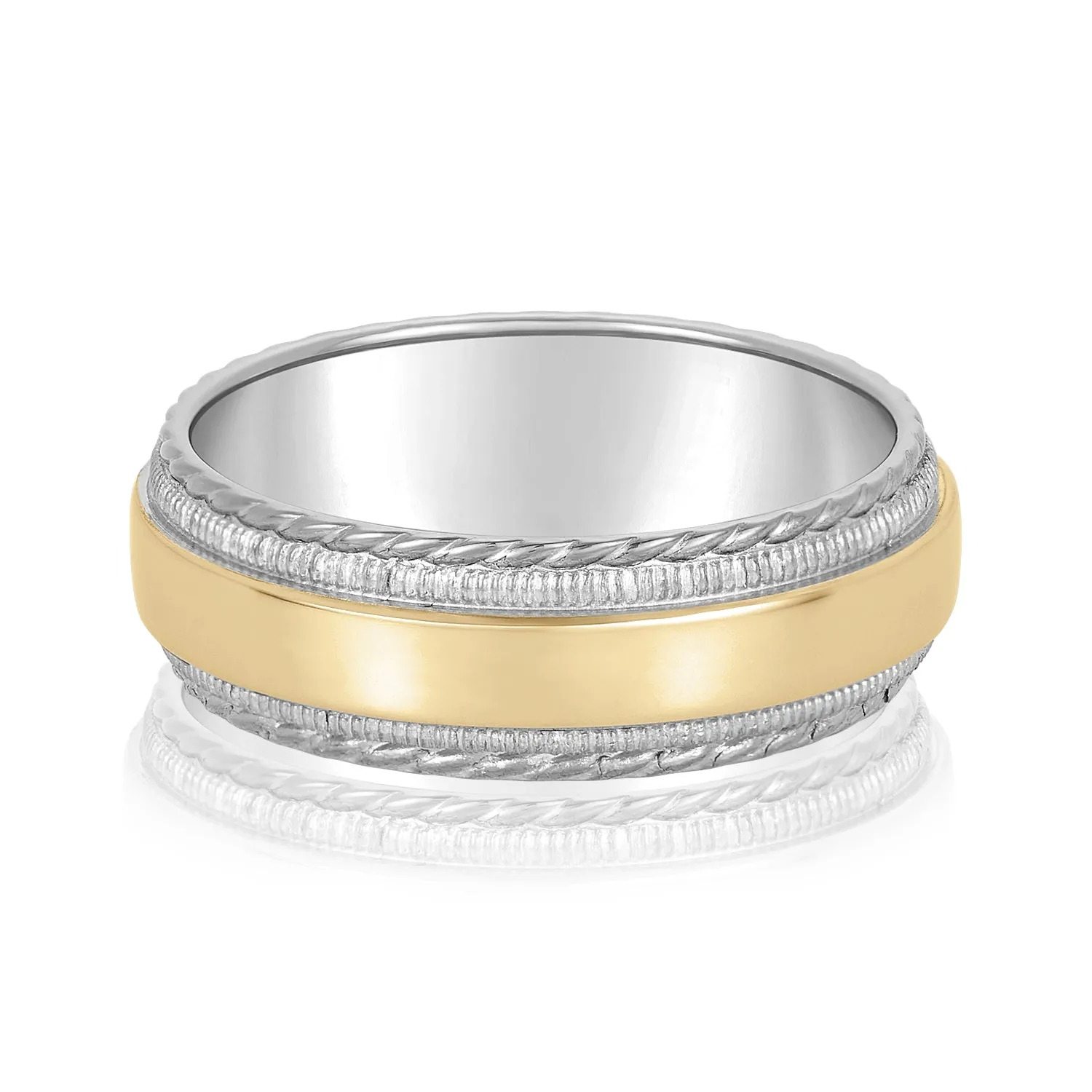 Men's Milgrain Lines and Rope Edges Band