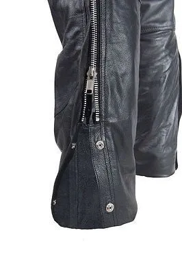 MEN'S MOTORCYCLE RIDERS CLASSIC LEATHER CHAP GREAT PRICE