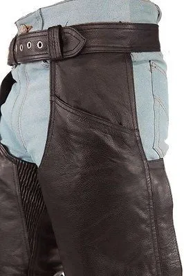 MEN'S MOTORCYCLE RIDERS CLASSIC LEATHER CHAP GREAT PRICE