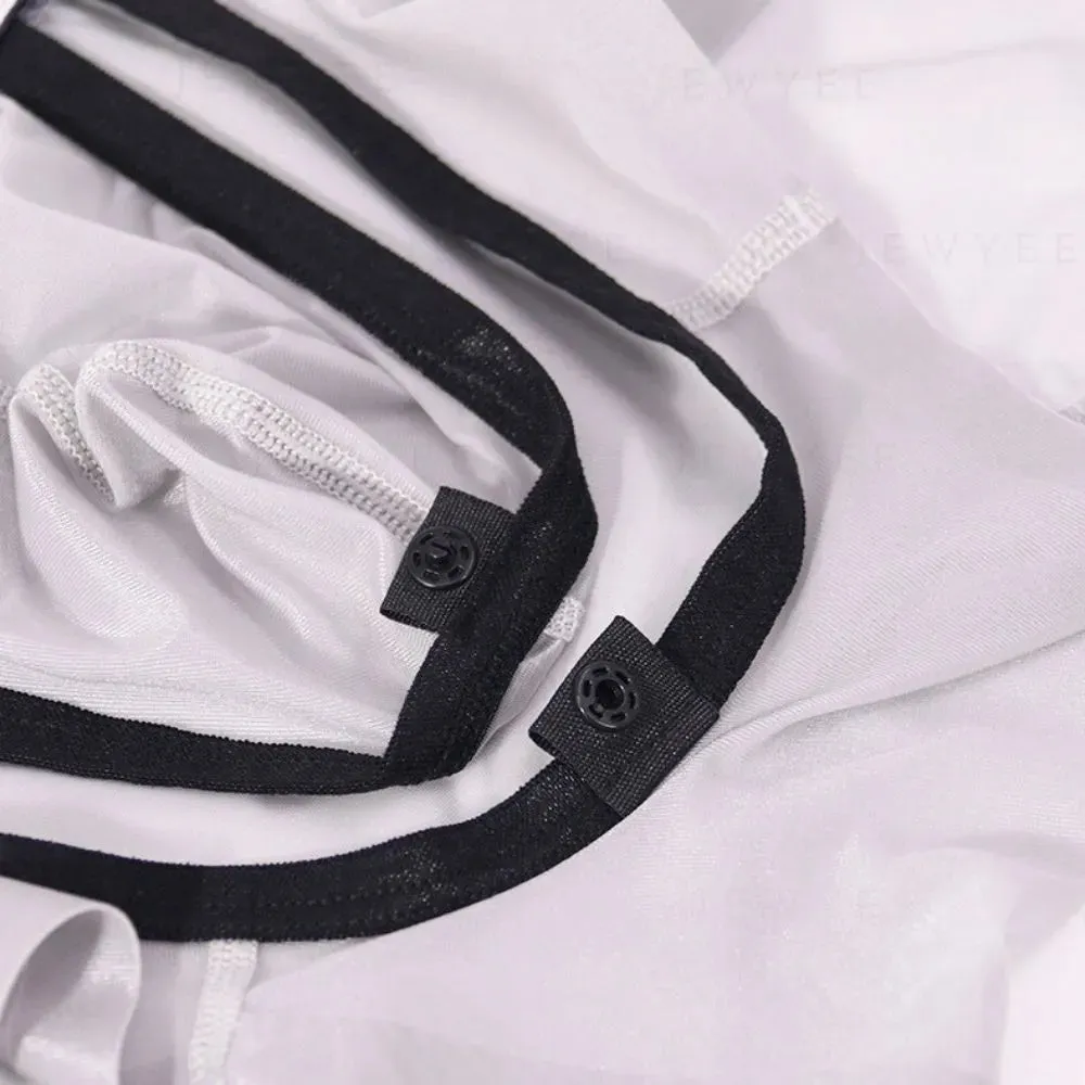 Men's Openable-Pouch Ultra Thin Ice Silk Underpants Up to Size XXL(4-Pack) - JEWYEE AY 847