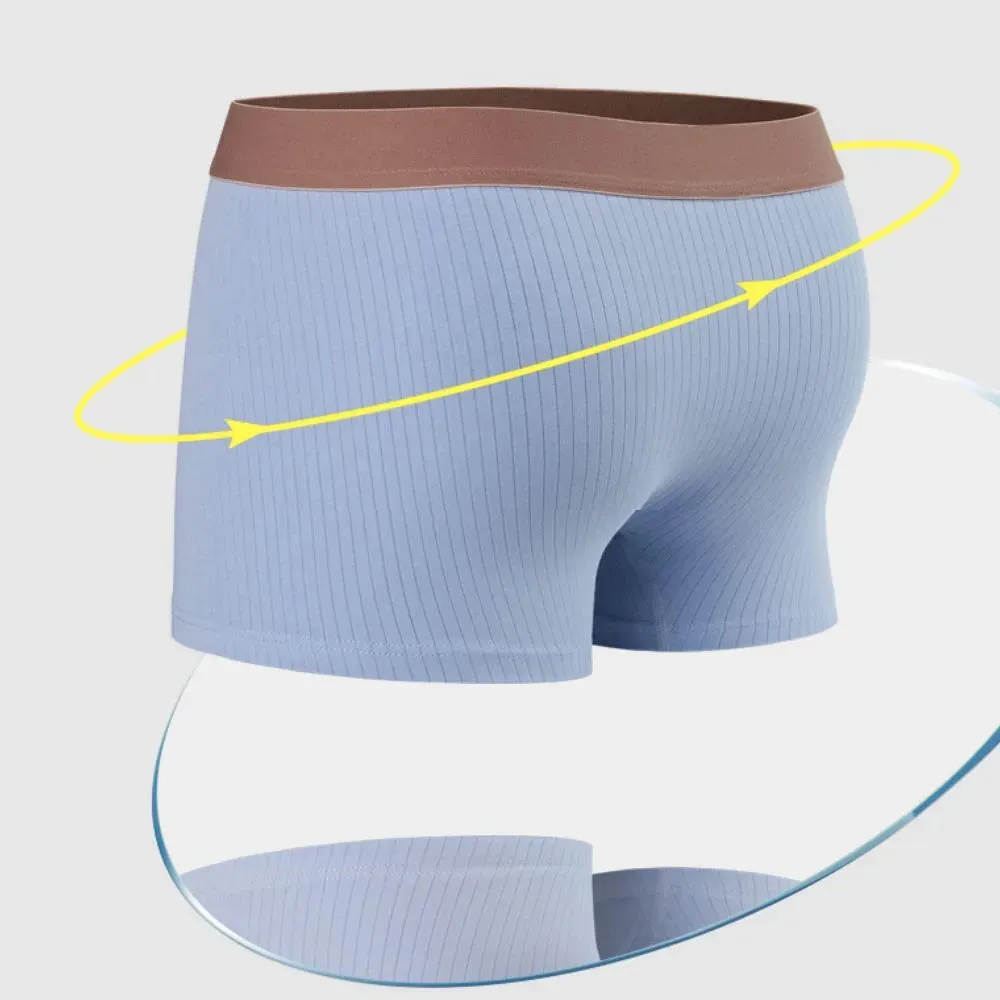 Men's Premium Cotton Ribbed Underpants (4-Pack) -JEWYEE 8893