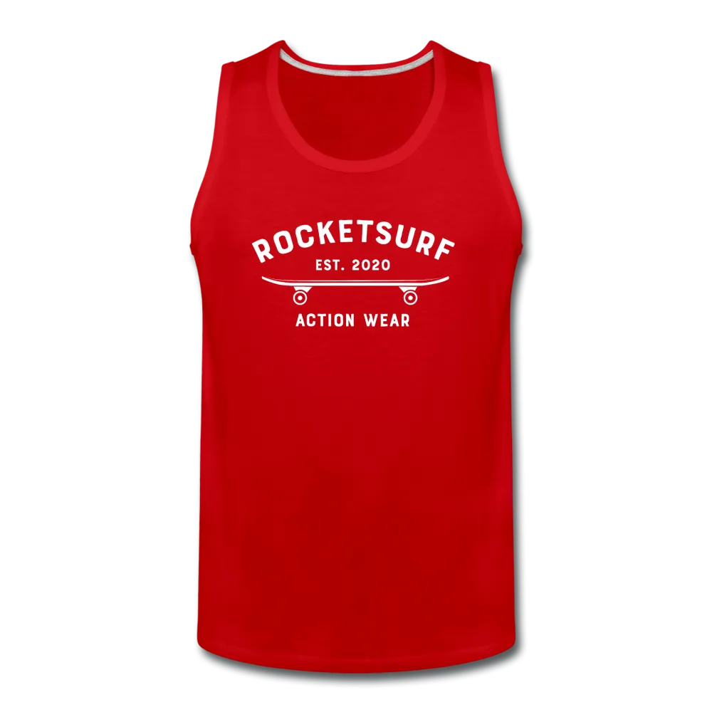 Men’s Premium Tank - RocketSurf Skate Club White Lettering
